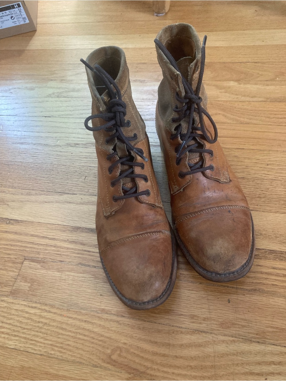 Vintage Women's Brown Leather Lace-Up Boots